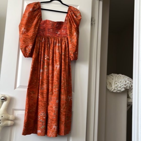 graphic-print square-neck midi dress - Picture 5 of 11